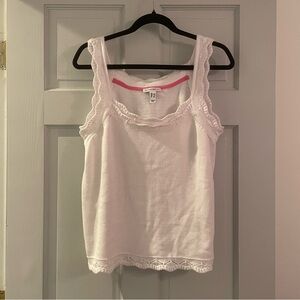 EUC white Isaac Mizrahi sweater material sleeveless top size large